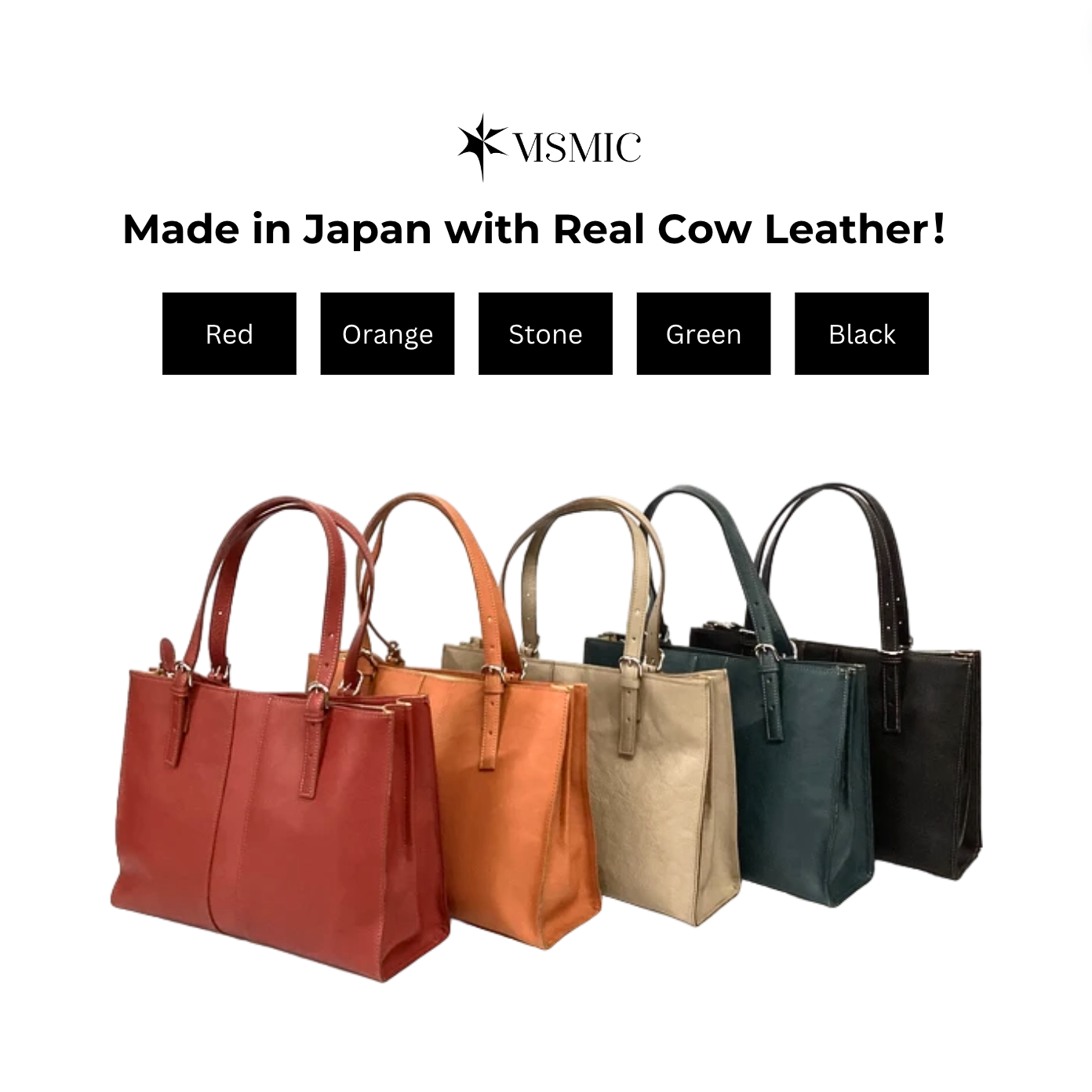 Cow Leather Zippered Office Work Tote or Travel Duffle Bag (Japanese Craftsmanship)